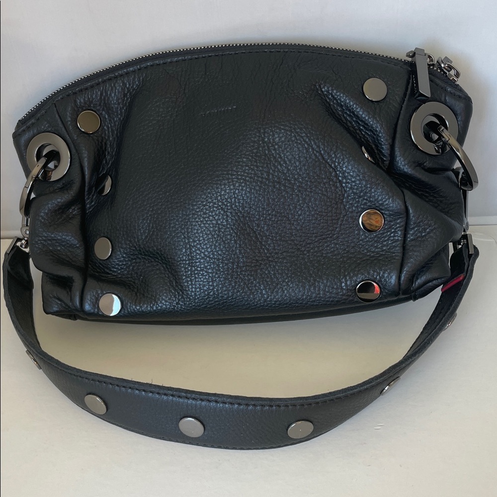 Hammitt Daniel Crossbody Clutch Small Black/ Gunmetal Leather Perennial Collect - Picture 2 of 8